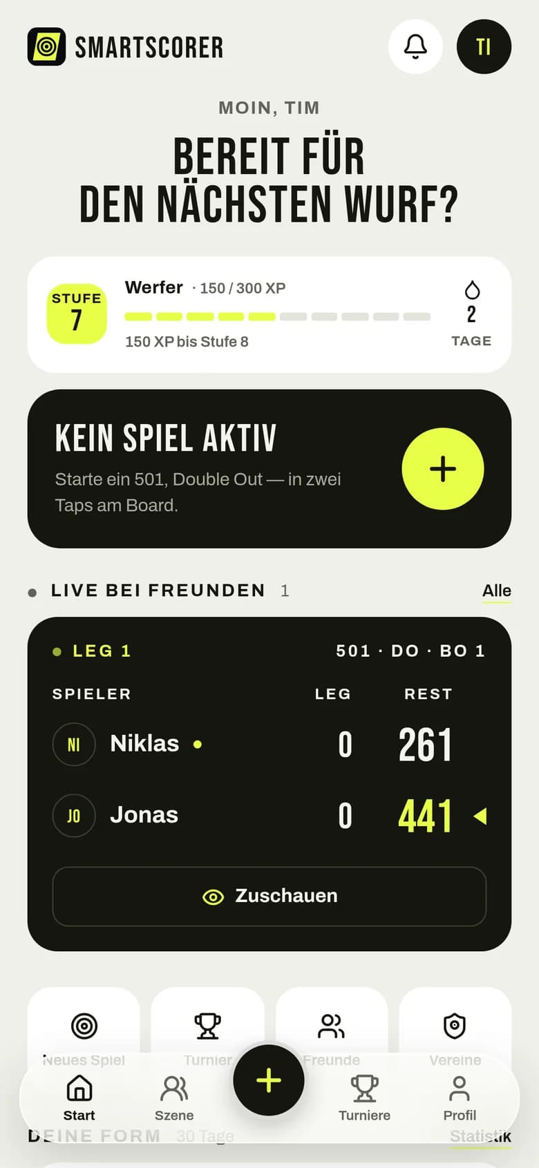 Startseite mit Live-Karte